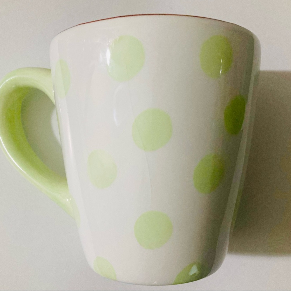 Paula Deen Green and White Polka Dot Mug for Dining